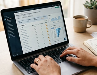 SEO company in Chennai analyzing website performance and traffic on analytics dashboard