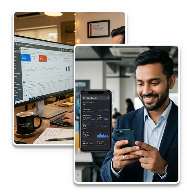 Google Ads agency in Chennai managing ad campaigns and tracking performance on dashboard